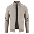 thumbnail image 2 of Lilgiuy Men's Autumn And Winter Stand Collar Sweater Casual Fleece Jacket Beige Fall Fashion for 2022 Spring Winter, 2 of 5