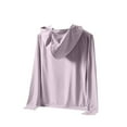 thumbnail image 6 of GaThRRgYP Women's Sun Protection Clothing Zip Up Lightweight Hoodie,Woman Casual Solid Sports Hooded Long Sleeve Zipper Sun-proof High Elastic Pink XXL, 6 of 7
