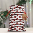 thumbnail image 5 of Rocae Ladybugs on Black and White Striped1 for Christmas Drawstring Linen Gift Bag with Drawstrings Treat Bag Goody Present Bags for Christmas Party Favor-Medium, 5 of 9