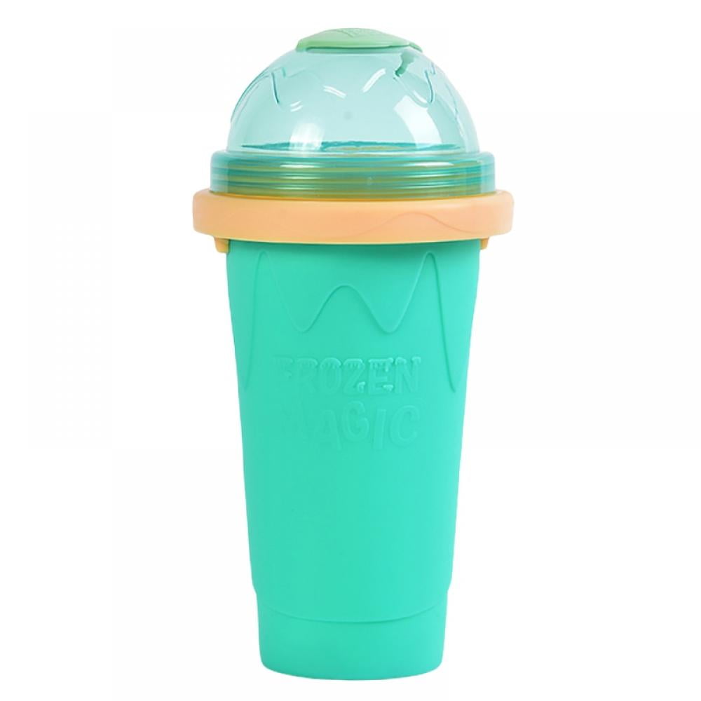 DIY Slushie Maker Cup Double Layer Summer Magic Cup Portable Squeeze Juice Icy Cup Green TIK TOK Magic Quick Frozen Smoothies Cup 
