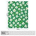 thumbnail image 4 of COMIO Happy St Patrick' s Day Throw Blankets, Lucky Green Four Leaf Clover Gold Pattern Warm Cozy Bed Couch Blanket, Light Creen White Flannel Blanket and Throws to Decorate the Room and Bedroom, 4 of 6