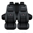 thumbnail image 4 of TIANLAIMEI Leather Car Seat Covers Full Set Front and Rear Bench Backrest Seat Cover Set Universal Fit for Sedan SUV Truck Black, 4 of 13