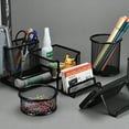 thumbnail image 3 of Pen Holder for Desk, Mesh Wire Organizer, Organizer with 3 compartments +Desk Pen Holder + Small Items Storage Box, 3 of 6