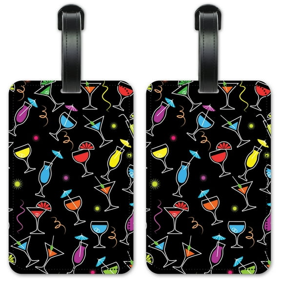Martini Toss - Luggage ID Tags / Suitcase Identification Cards - Set of 2