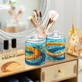 thumbnail image 5 of 4 Pack Qtip Holder Dispenser Swimming Circle Clear Plastic Storage Apothecary Jars for Cotton Swabs Balls Pads Floss, 5 of 7
