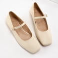 thumbnail image 4 of PENNYSUE Women's Low Heel Square Toe Closed Toe Dress Sandals Single Strap Buckle Flat Shoes for Summer Party Wedding, 4 of 5