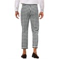 thumbnail image 3 of Lars Amadeus Plaid Dress Pants for Men's Slim Fit Houndstooth Cropped Pants, 3 of 5