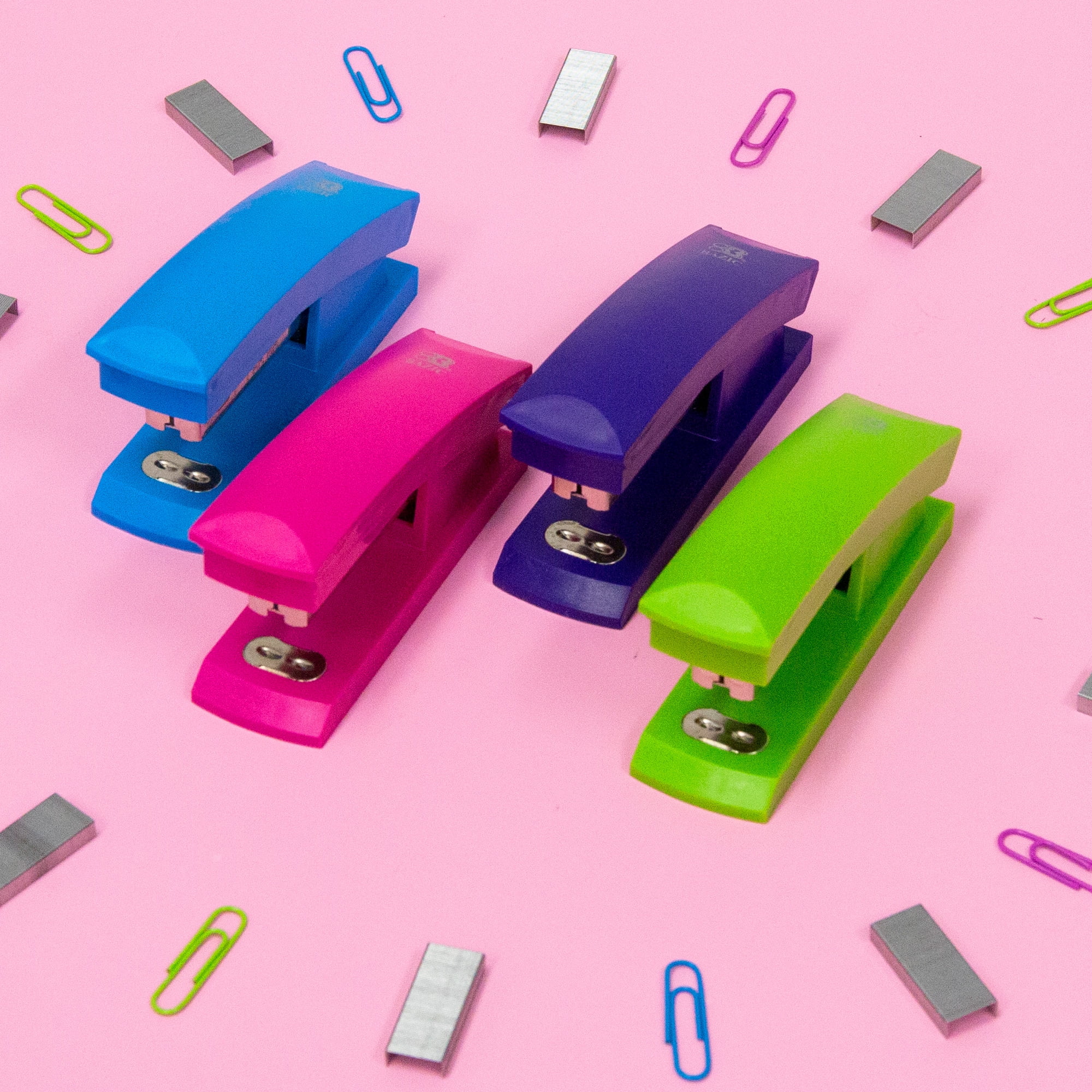BAZIC Desktop Stapler Standard (26/6), 20 Sheets Bright Color, 24-Pack