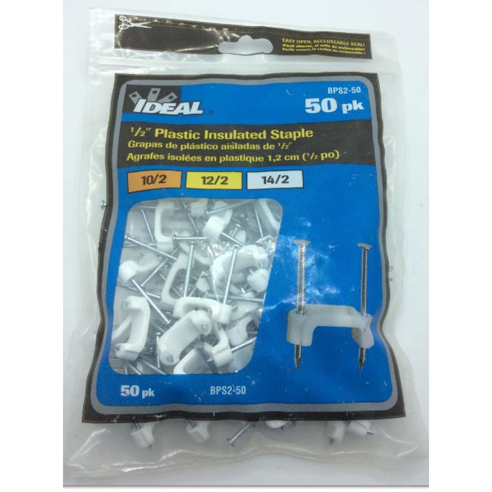 IDEAL INDUSTRIES BPS250 Plastic Insulated Cable Staples,1/2 inch