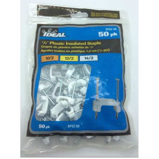 IDEAL INDUSTRIES BPS250 Plastic Insulated Cable Staples,1/2 inch
