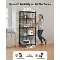 thumbnail image 3 of VEVOR 5-Tier Foldable Storage Shelf, 28W x 13D x 66H Inch Folding Metal Rack Shelving Unit, No Assembly Organizer Shelf with 5 Wheels & 4 Hooks for Pantry, Kitchen, Garage, Basement, Black, 3 of 9