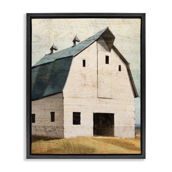 Stupell Industries Rustic Big Barn Blue Black Framed Floater Canvas Wall Art, design by Susan Jill