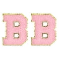 thumbnail image 1 of Parche de letra Chenille Uxcell de 2.2" autoadhesivo letra B para reparación de ropa (Rosa, paquete de 2), 1 of 6