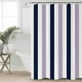 thumbnail image 2 of 72x78 Inch Shower Curtain Purple Navy Blue Striped Bathroom Decor Waterproof Fabric Bathtub Bath Curtains Decorative Farmhouse Stripe Art Extra Long Shower Curtain Set with Hooks, 2 of 6