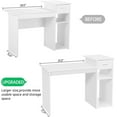 thumbnail image 6 of CRXX Home Office Computer Desk with Storage Drawer & Monitor Shelf, Writing PC Laptop Table Desk Study Workstation Furniture for Small Spaces, White, 6 of 9
