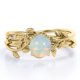 thumbnail image 1 of JeenMata Ópalo Etíope Redondo de 1 Quilate y Moissanita - Engaste de 4 Puntas - Juego de Boda de Inspiración Botánica - Baño de Oro Amarillo de 18 K sobre Plata, 1 of 6