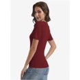 thumbnail image 3 of Womens Tops Crew Neck Summer Short Sleeve Casual Slim Fitted Tshirt, 3 of 6