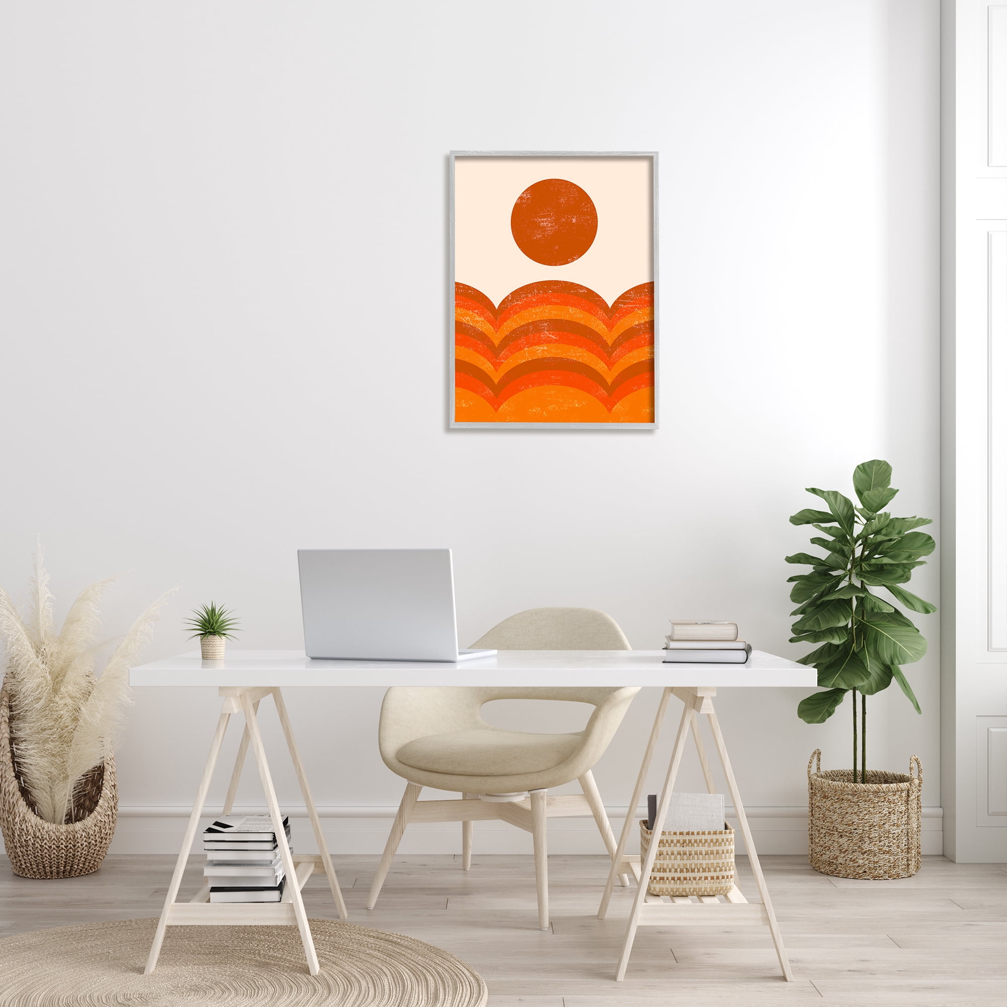 Stupell Indtries Warm Summer Sun Landscape Abstract Orange Mountain Hills,24 x 30,Design by Daphne Polselli
