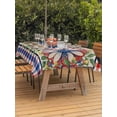 thumbnail image 3 of Outdoor Tablecloth with Umbrella Hole for Patio/Picnic/Party/Camping, 4th of July Daisy Waterproof Table Cloth Rectangle Table Cover Washable, Vintage Floral Blue Red Buffalo Plaid (60"x 102"), 3 of 8