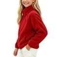 thumbnail image 4 of XYAIYT Fleeced Jackets for Girls Kids Stand Collar Zipper Up Thickened Coat Solid Color Outerwear Winter Casual, 4 of 5