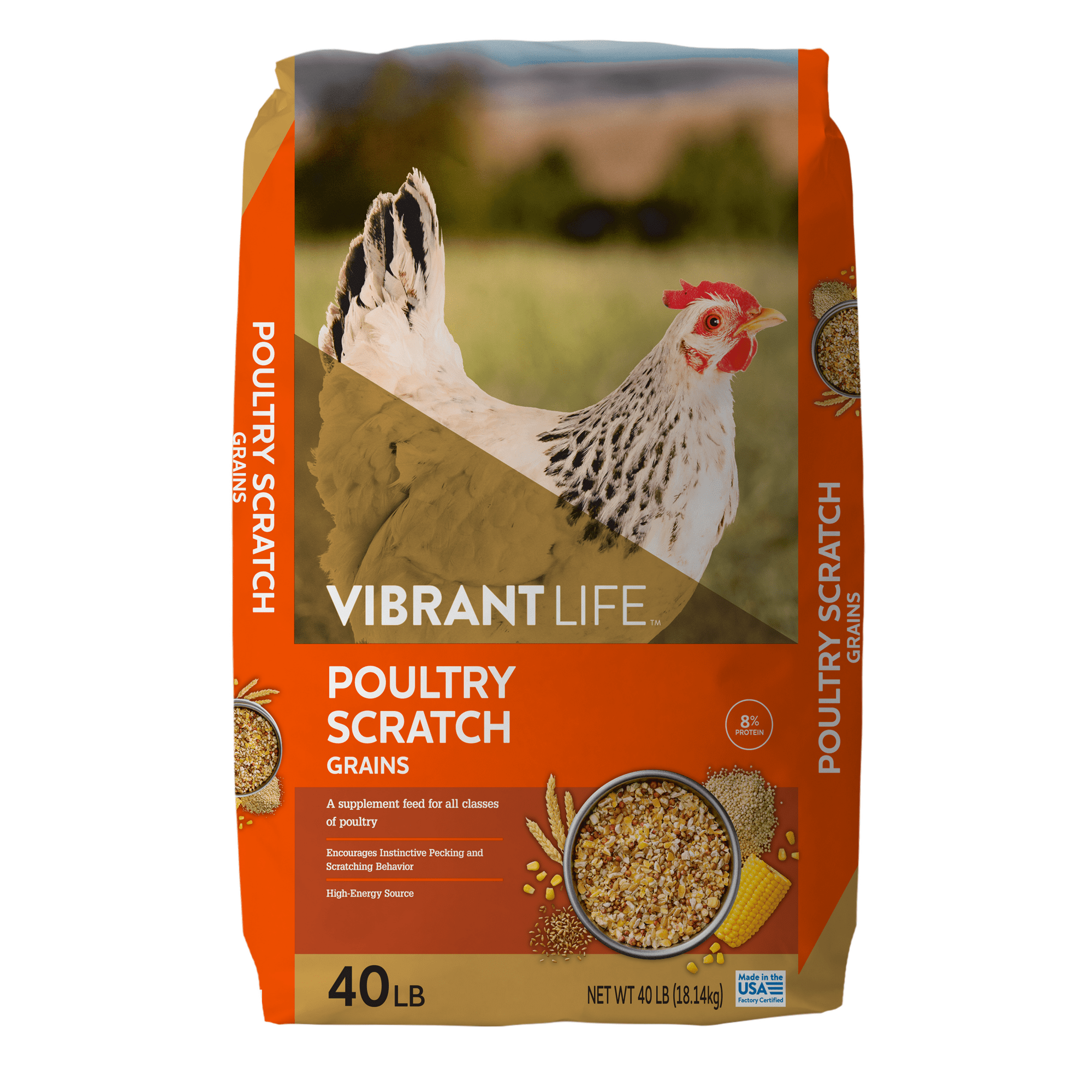 Vibrant Life Poultry Scratch Grains, 40 lb Bag