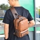 thumbnail image 5 of Vintage Multifunctional Chest Bag Soft Leather Crossbody Shoulder Bag Personalized Student Bag, 5 of 9