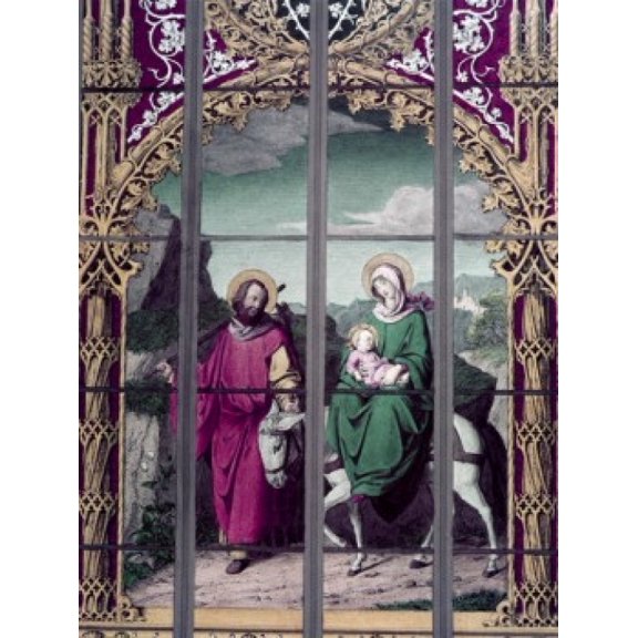 Flight Into Egypt  The 19th C  19th C  German School Stained Glass Canvas Art -  (24 x 36)