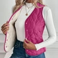 thumbnail image 2 of Fiaer Women's Lightweight Quilted down Vest Sleeveless Button Dowm Padded Gilet Oversized Loose Fit Casual Tops with Pocket Hot Pink XXXXL, 2 of 4