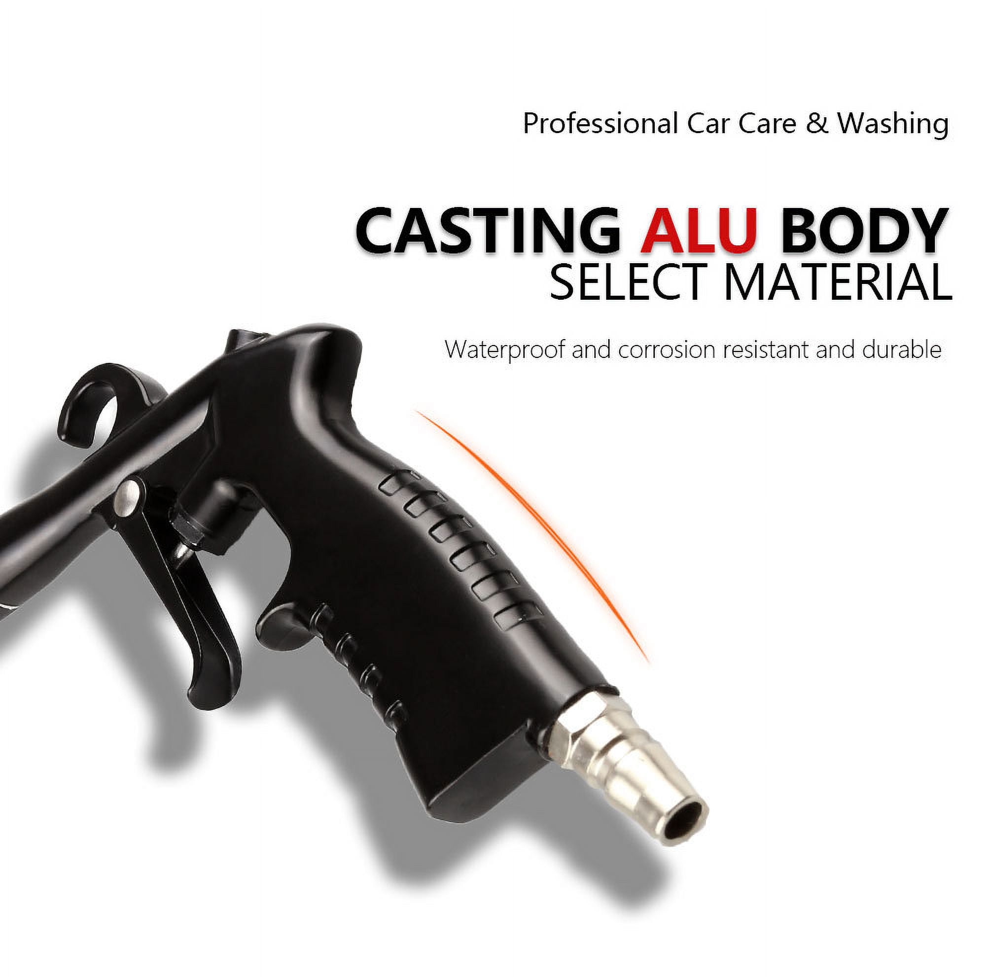 Air Blow Gun With Nozzle And Brush High-Pressure Car Cleaning Gun Kit With Europe/America/Japan Connectors Detailing Tools For Seats Carpets Cushions Vents Roof
