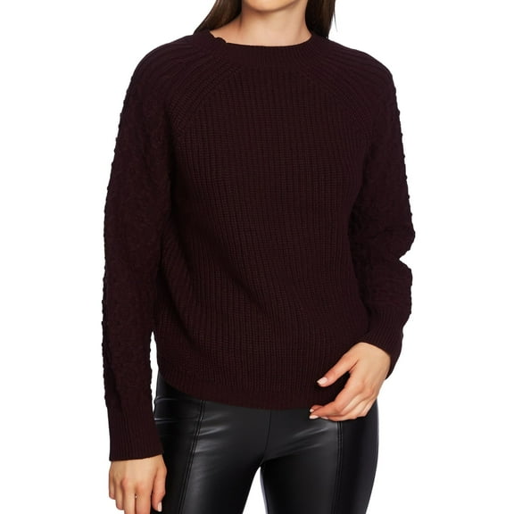 1.STATE Womens Texture Pullover Sweater, Purple, X-Large