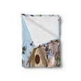 thumbnail image 2 of Almond Blossom Soft Flannel Fleece Throw Blanket, Little Birdhouse on Cherry Blossom Tree Branch Springtime Sakura Blooming, Cozy Plush for Indoor and Outdoor Use, 60" x 80", Multicolor, by Ambesonne, 2 of 5