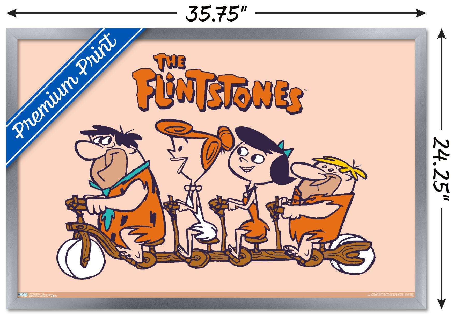 The Flintstones - Group Wall Poster, 22.375" x 34", Framed
