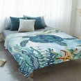 thumbnail image 4 of Teal Green Sea Turtle Blanket Soft Cozy Warm Throw Blanket for Couch, Plush Fuzzy Flannel Fleece Blankets for Sofa, Coastal Summer Beach Seaweed Bed Blankets Lightweight Gifts for Women, 30"x40", 4 of 9