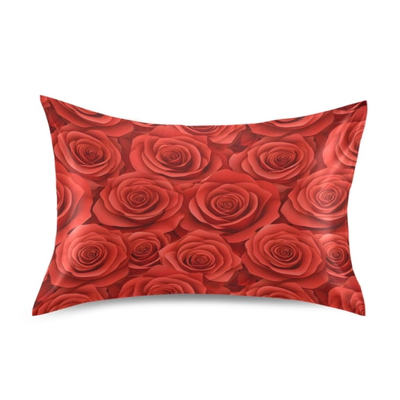 Ryvnso Satin Pillowcase Roses Flower Pillow Cases Standard Size 26x20in