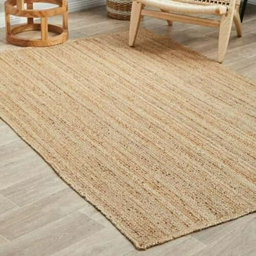 Agro Richer Natural Jute Beige Color Rectangle Jute Area Rugs for Living, Carpet for Kitchen Outdoor & Indoor , Kitchen, Hallway Rug & Carpet (8x11" Feet)