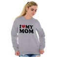 thumbnail image 4 of I Heart My Mom Mother Day Love Unisex Plus Fleece Graphic Sweatshirt Brisco Brands 2X, 4 of 5