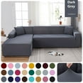 thumbnail image 6 of Plain Elastic Sofa Covers for Living Room Solid Color Spandex Sectional Corner Sofa Slipcovers Couch Cover, 6 of 7
