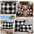 thumbnail image 5 of Black White Plaid Outdoor Waterproof Pillow Covers, Farmhouse Modern Abstract Art Buffalo Decorative Rectangle Throw Pillowcase Sofa Cushion Sham for Patio/Couch/Chair, 20"x12" 2 Pack, 5 of 8