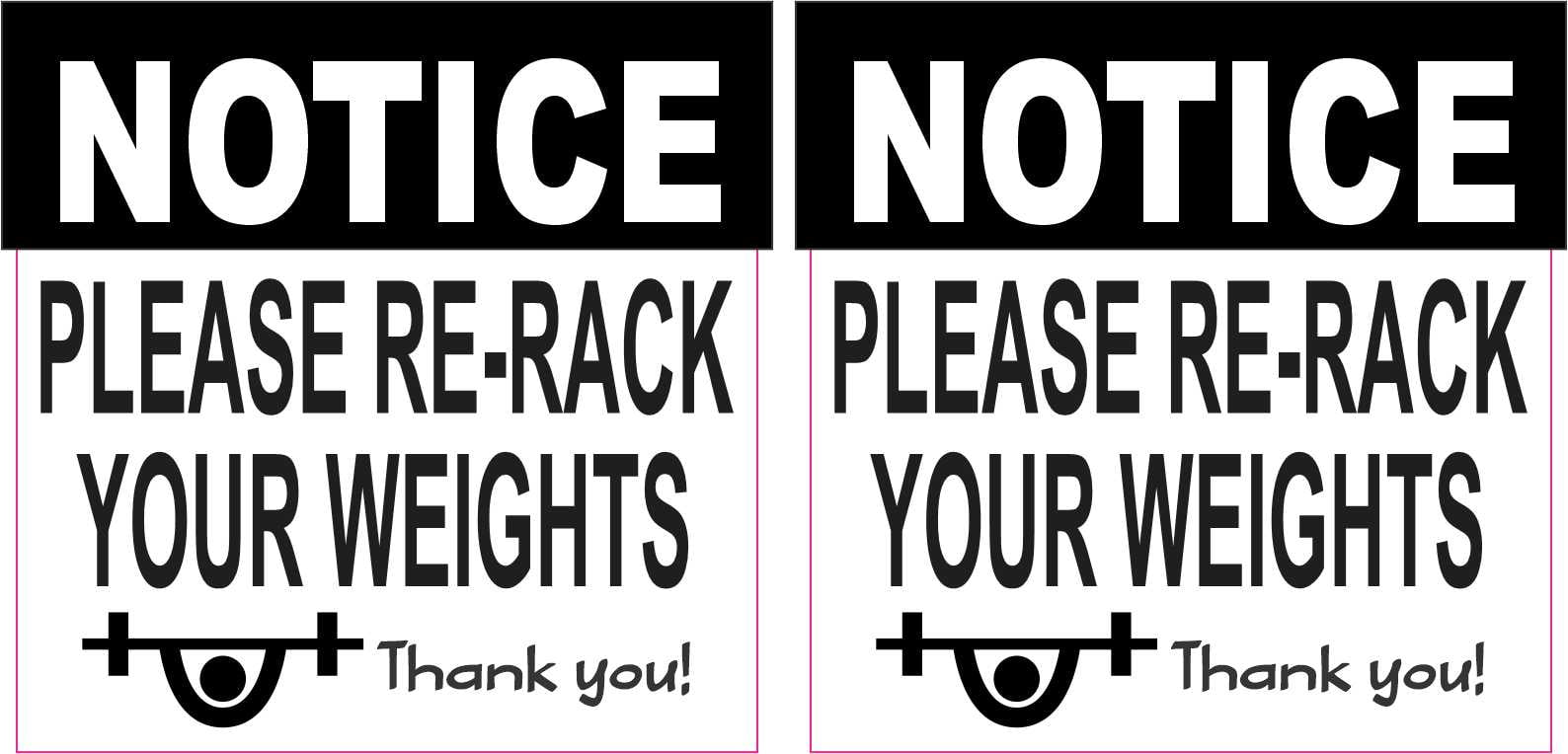 StickerTalk Please Re-Rack Weights Vinyl Stickers, 1 sheet of 2 ...