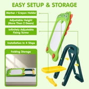 Zacro Easel for Kids, Double Sided Art Easel with Magnetic White Board and Chalk Board, Adjustable Drawing Board for Toddlers Boys and Girls Ages 2-6