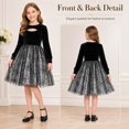 thumbnail image 6 of Girls Spider Web Tutu Dress Long Sleeve Princess Halloween Party Kids Cute Dress Up Holiday Photo 7-12Years, 6 of 6