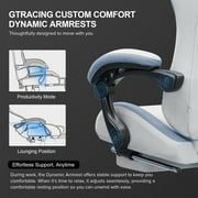 GTRACING GTW-300 Ergonomic Adjustable Height Reclining Fabric Gaming Chair , Gray/Blue