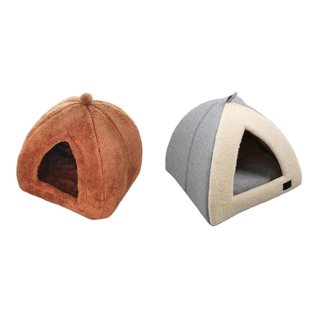 2 camas suaves para mascotas, tienda de campaña cálida para gatos de interior, suministros para mascotas de erizo. EstiloE