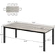 thumbnail image 2 of 6 - 8 person dining mesa: estilo rural grande rectangular kitchen mesa con sturdy metal legs para small kitchens, dining & oficina areas, 2 of 7