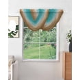 thumbnail image 2 of Teal Brown Ombre Sheer Waterfall Valance Curtains for Window, Turquoise Gradient Modern Abstract Art Rod Pocket Sheer Topper Swag Curtains for Living Room, Kitchen 38.5"W x 47.2"L, 1 Panel, 2 of 7