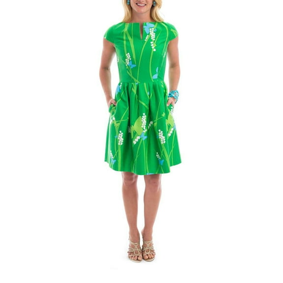 Elizabeth Mckay Women's 50's Dress 0 Meadow Print