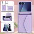 thumbnail image 5 of ShellTech for Samsung Galaxy Z Flip 7 PU Leather Flip Case with Wrist Strap, RFID Blocking PU Leather Crossbody Wallet Phone Case with Card Slot Cash Pocket Kickstand Case Cover,Lightpurple, 5 of 9