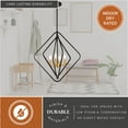 thumbnail image 6 of Brady 4 Light Black and Satin Brass Contemporary Geometric Cage Pendant Light, 6 of 14