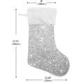 thumbnail image 2 of Gray Sparkle Glitter Christmas Stockings, Christmas Presonalized Large Stocking Sock, Set of 2 Xmas Party Winter Decor Candy Bag Family Holiday Gift, 17.7 Inch, 2 of 7