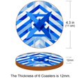 thumbnail image 3 of Israel Set of 6 Round Coasters, Microfiber Leather Drink Coasters, 11x11 cm/4.3x4.3 in Coaster Set for Table and Home Decor, 3 of 6
